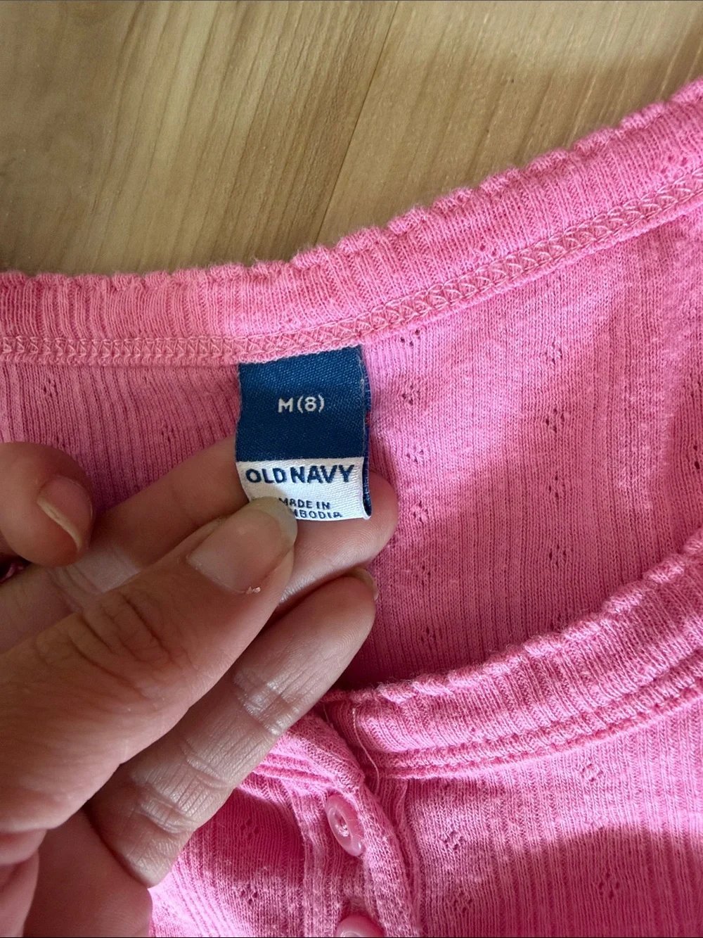 Old Navy Girls' Pink Short Sleeve Henley Tops - 2-Pack